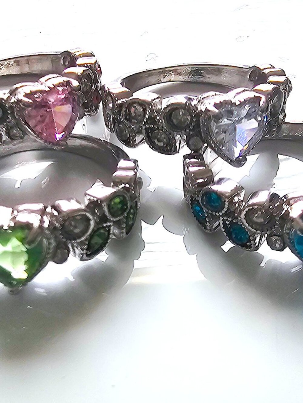 Heart Crystal CZ Rings Women's Size 7 Fashion Jewelry Elegant Wedding Engagement